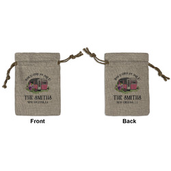 Camper Small Burlap Gift Bag - Front & Back (Personalized)