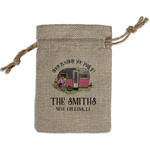 Camper Small Burlap Gift Bag - Front (Personalized)