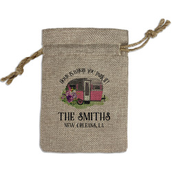 Camper Small Burlap Gift Bag - Front (Personalized)