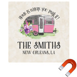 Camper Square Car Magnet - 10" (Personalized)
