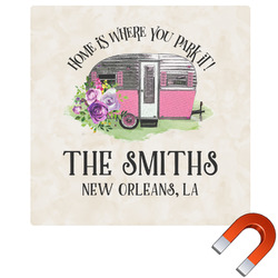 Camper Square Car Magnet - 6" (Personalized)