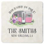 Camper Square Rubber Backed Coaster (Personalized)