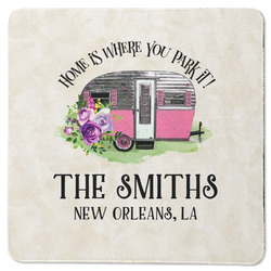 Camper Square Rubber Backed Coaster (Personalized)