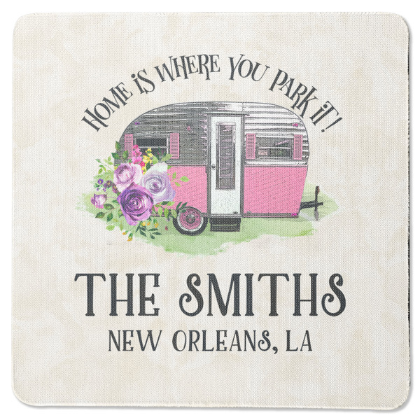 Custom Camper Square Rubber Backed Coaster (Personalized)