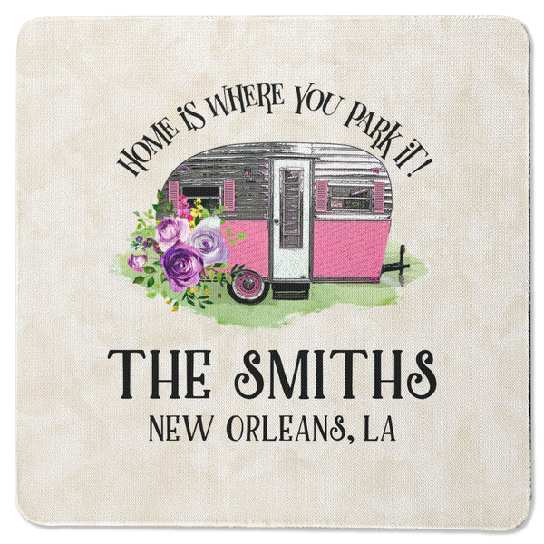 Custom Camper Square Rubber Backed Coaster (Personalized)