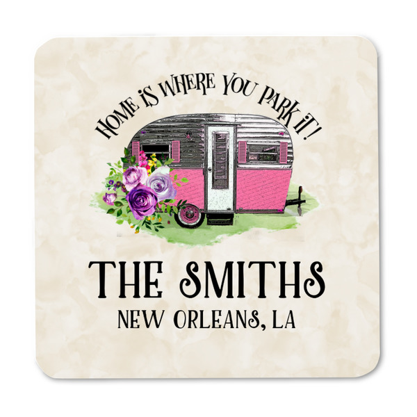 Camper Square Fridge Magnet - FRONT