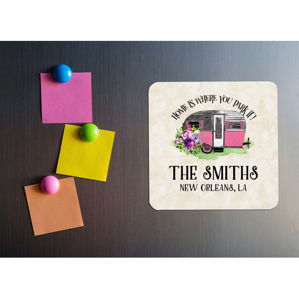 Camper Square Fridge Magnet - LIFESTYLE