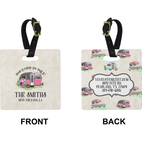 Camper Square Luggage Tag (Front + Back)