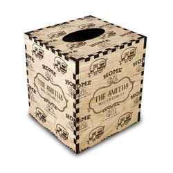Camper Wood Tissue Box Cover - Square (Personalized)