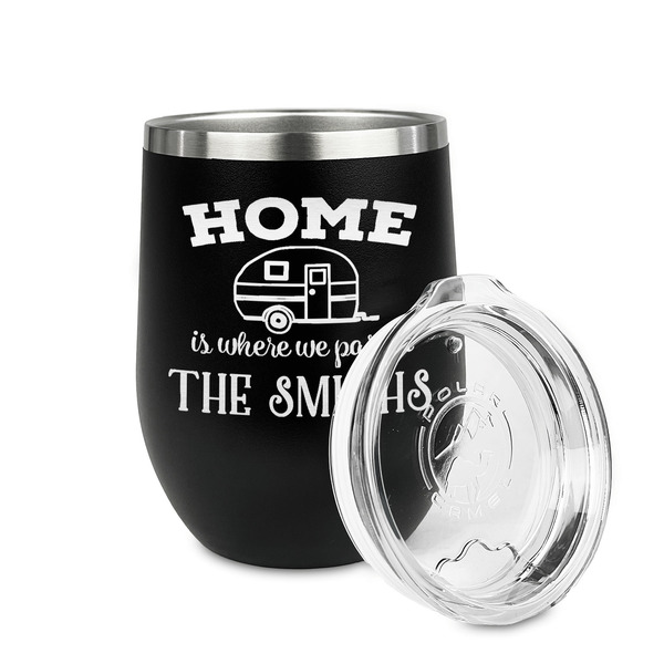 Camper Stainless Wine Tumblers - Black - Single Sided - Alt View