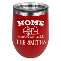 Camper Stemless Stainless Steel Wine Tumbler - Red - Single Sided (Personalized)
