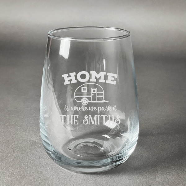 Custom Camper Stemless Wine Glass - Engraved (Personalized)