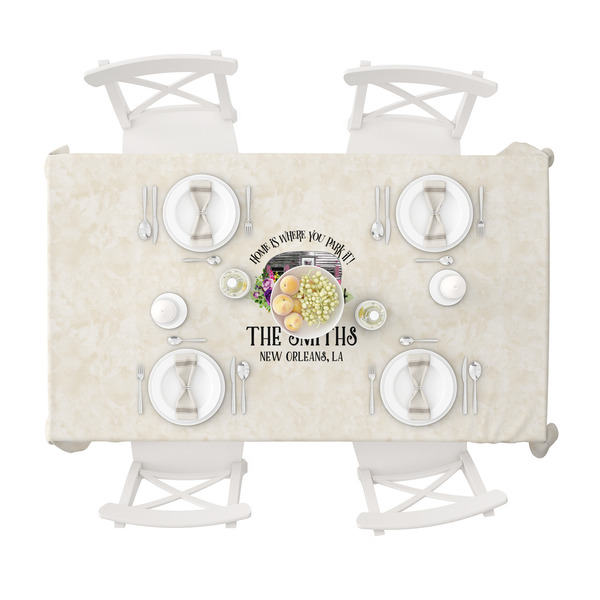 Camper Tablecloths (58"x102") - TOP VIEW (with plates)