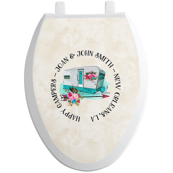 Custom Camper Toilet Seat Decal - Elongated (Personalized)
