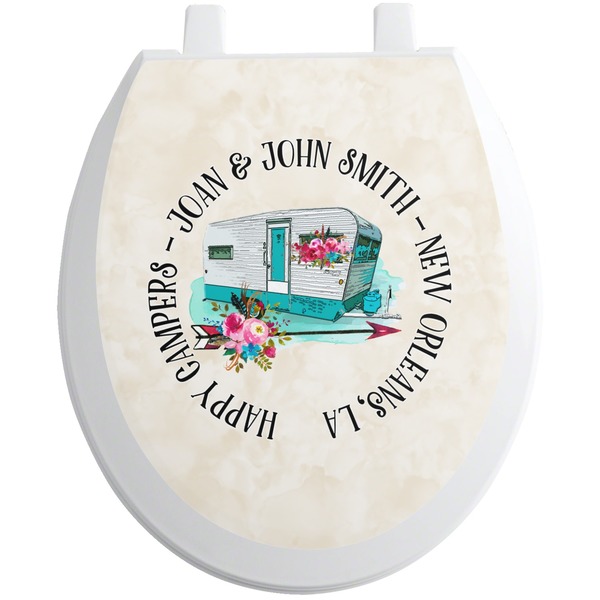 Custom Camper Toilet Seat Decal - Round (Personalized)