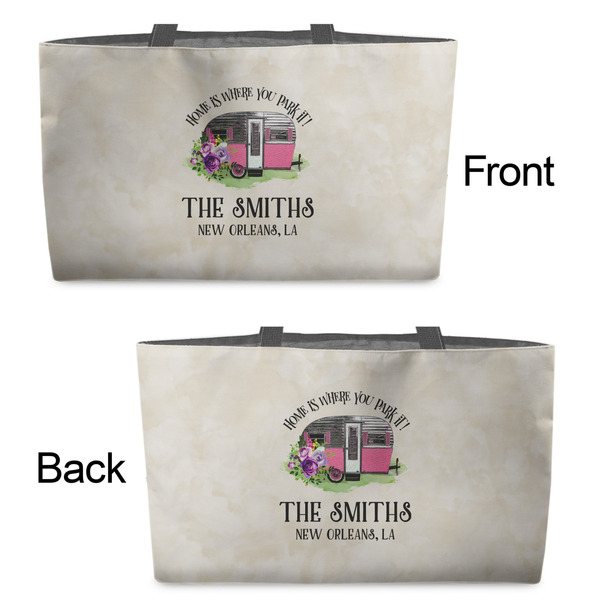 Camper Tote w/Black Handles - Front & Back Views