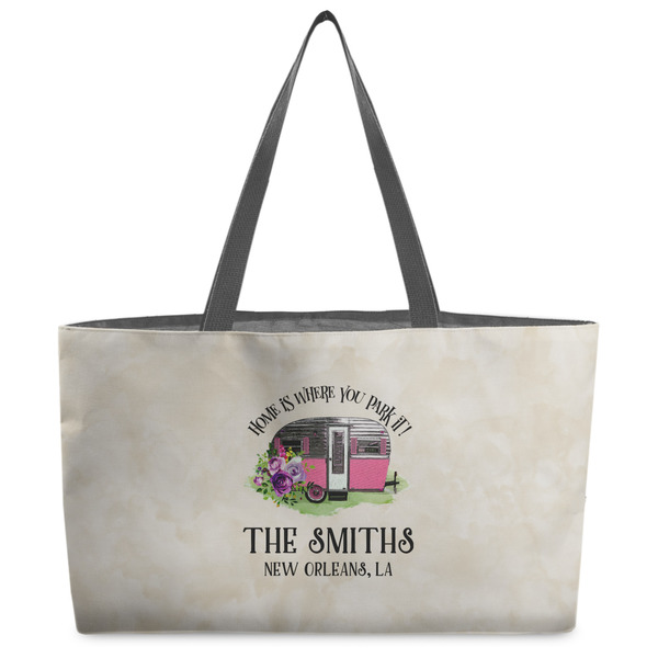 Custom Camper Beach Totes Bag - w/ Black Handles (Personalized)