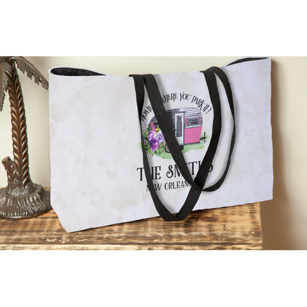 Camper Tote w/Black Handles - Lifestyle View