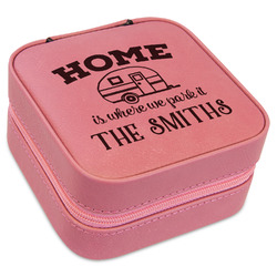 Camper Travel Jewelry Boxes - Pink Leather (Personalized)