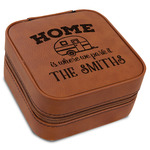 Camper Travel Jewelry Box - Rawhide Leather (Personalized)