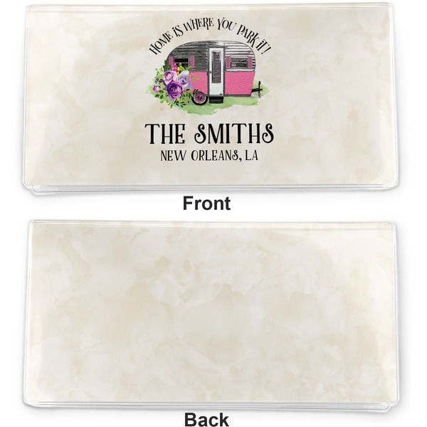 Camper Vinyl Check Book Cover - Front and Back