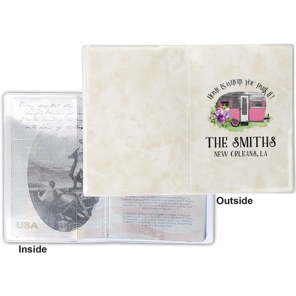 Camper Vinyl Passport Holder - Flat Front and Back