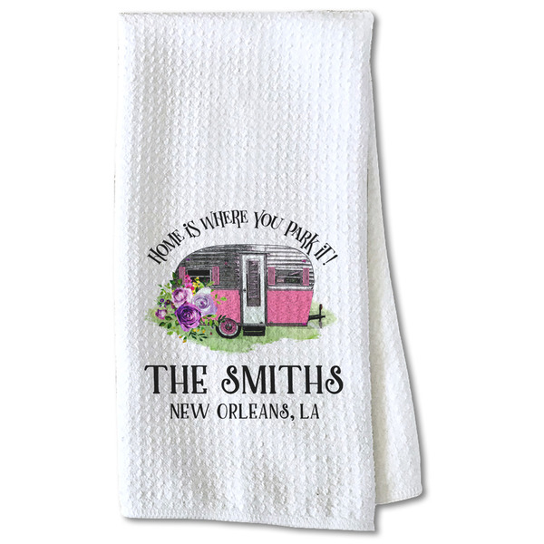Custom Camper Kitchen Towel - Waffle Weave - Partial Print (Personalized)