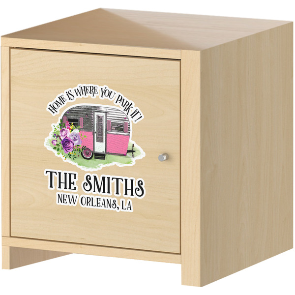 Camper Wall Graphic on Wooden Cabinet