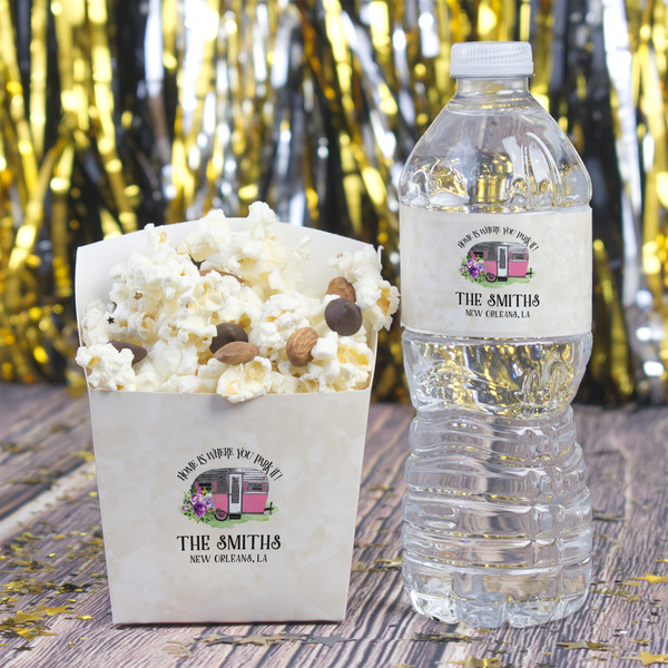 Camper Water Bottle Label - w/ Favor Box