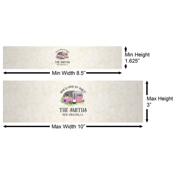 Camper Water Bottle Labels w/ Dimensions