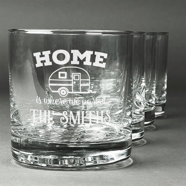 Custom Camper Whiskey Glasses (Set of 4) (Personalized)