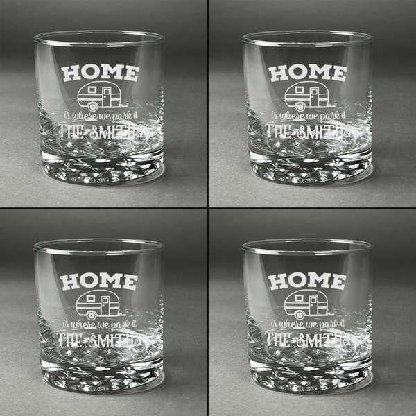 Camper Whiskey Glasses - Set of 4 all Engraved
