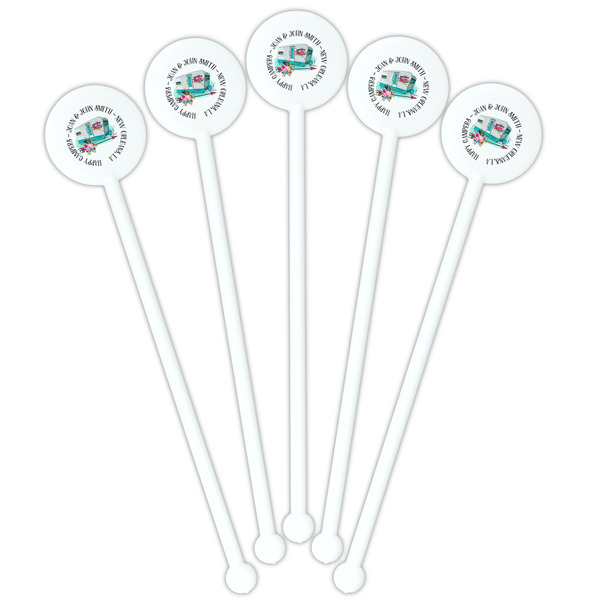 Camper White Plastic 5.5" Stir Stick - Fan View