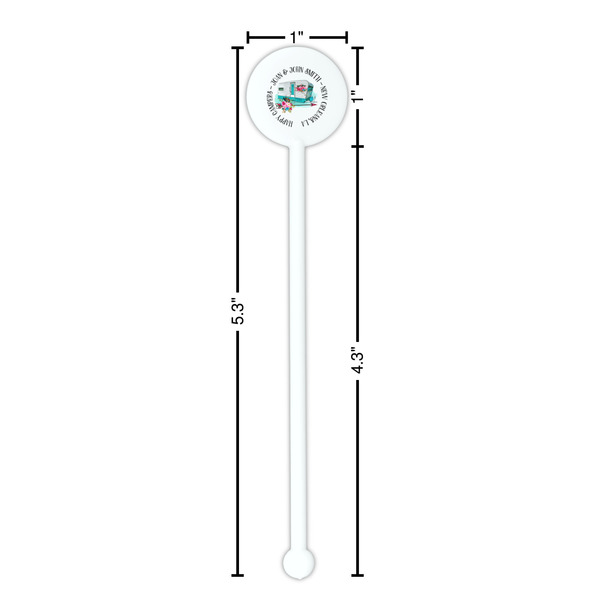 Camper White Plastic 5.5" Stir Stick - Round - Dimensions
