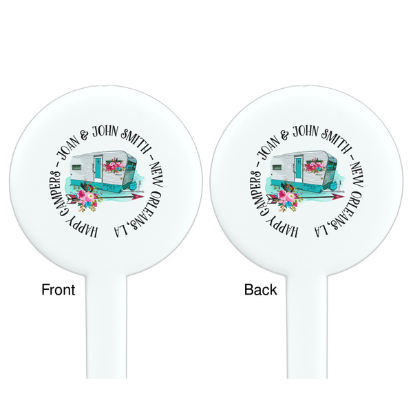 Camper White Plastic 7" Stir Stick - Double Sided - Round - Front & Back