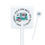Camper Square Plastic Stir Sticks - Double Sided (Personalized)