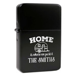 Camper Windproof Lighter - Black - Double Sided & Lid Engraved (Personalized)
