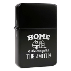 Camper Windproof Lighter - Black - Single Sided (Personalized)