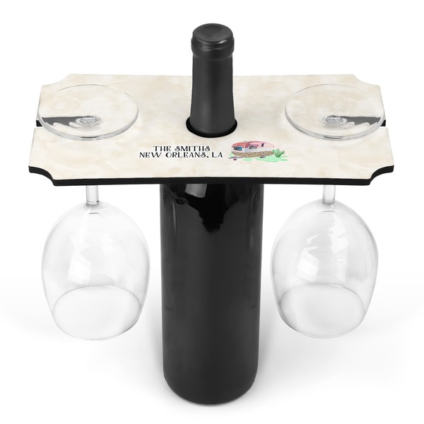 Custom Camper Wine Bottle & Glass Holder (Personalized)