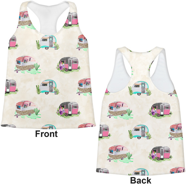 Camper Womens Racerback Tank Tops - Medium - Front and Back