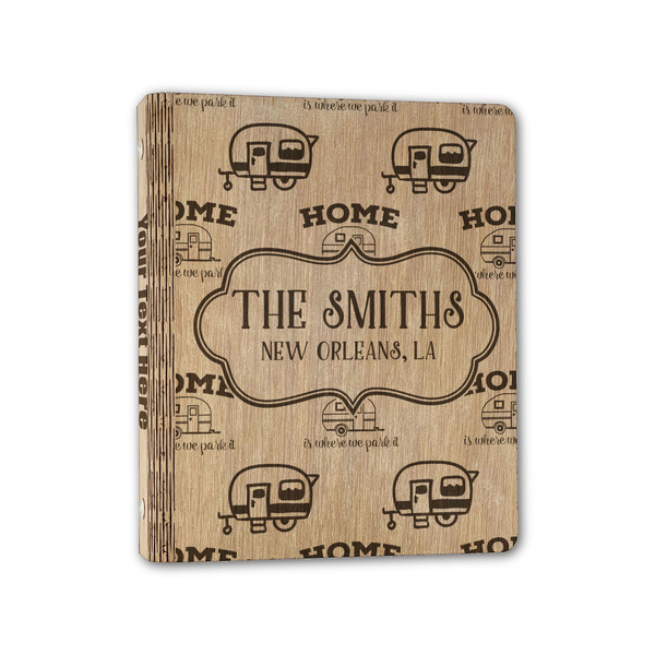 Custom Camper Wood 3-Ring Binder - 1" Half-Letter Size (Personalized)