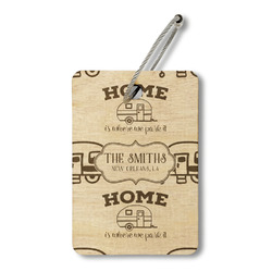Camper Wood Luggage Tag - Rectangle (Personalized)