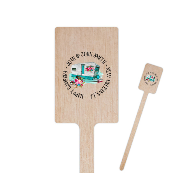 Custom Camper 6.25" Rectangle Wooden Stir Sticks - Double Sided (Personalized)