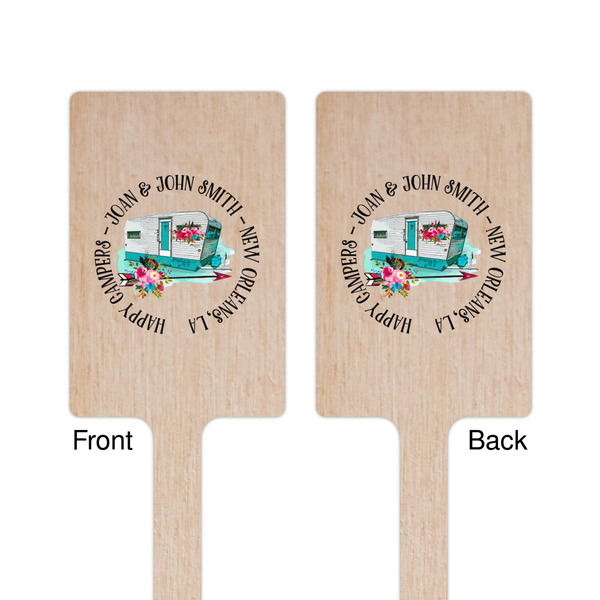 Camper Wooden 6.25" Stir Stick - Rectangular - Double Sided - Front & Back