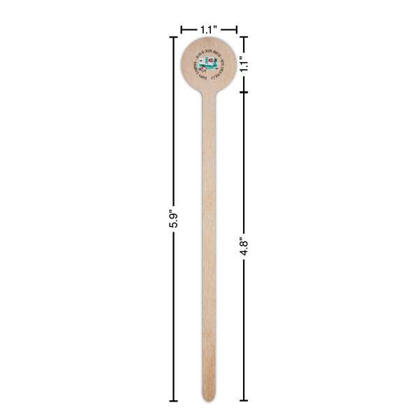 Camper Wooden 6" Stir Stick - Round - Dimensions