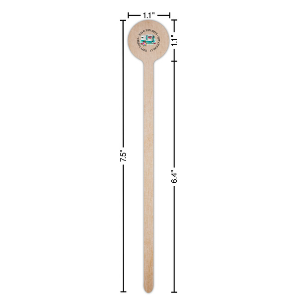 Camper Wooden 7.5" Stir Stick - Round - Dimensions