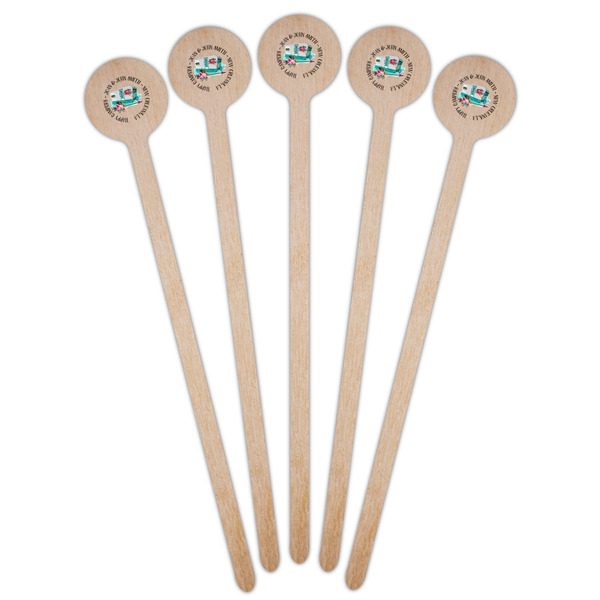 Camper Wooden 7.5" Stir Stick - Round - Fan View