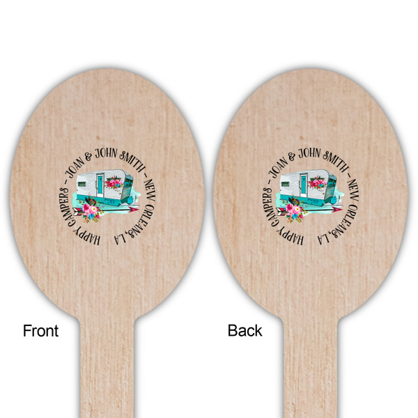 Camper Wooden Food Pick - Oval - Double Sided - Front & Back