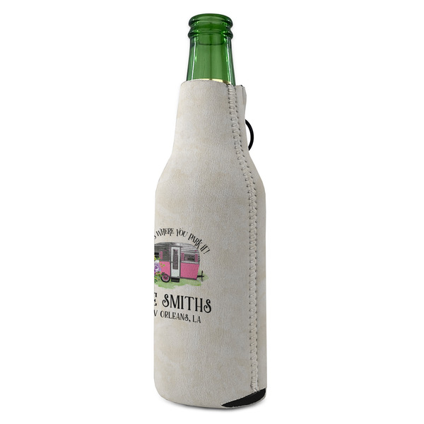 Camper Zipper Bottle Cooler - ANGLE (bottle)