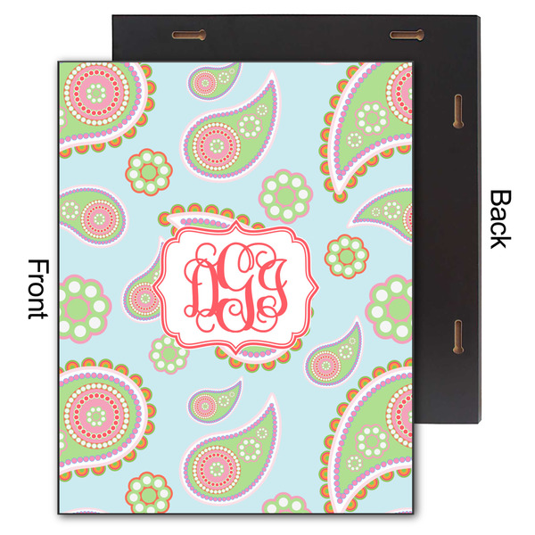 Blue Paisley 11x14 Wood Print - Front & Back View